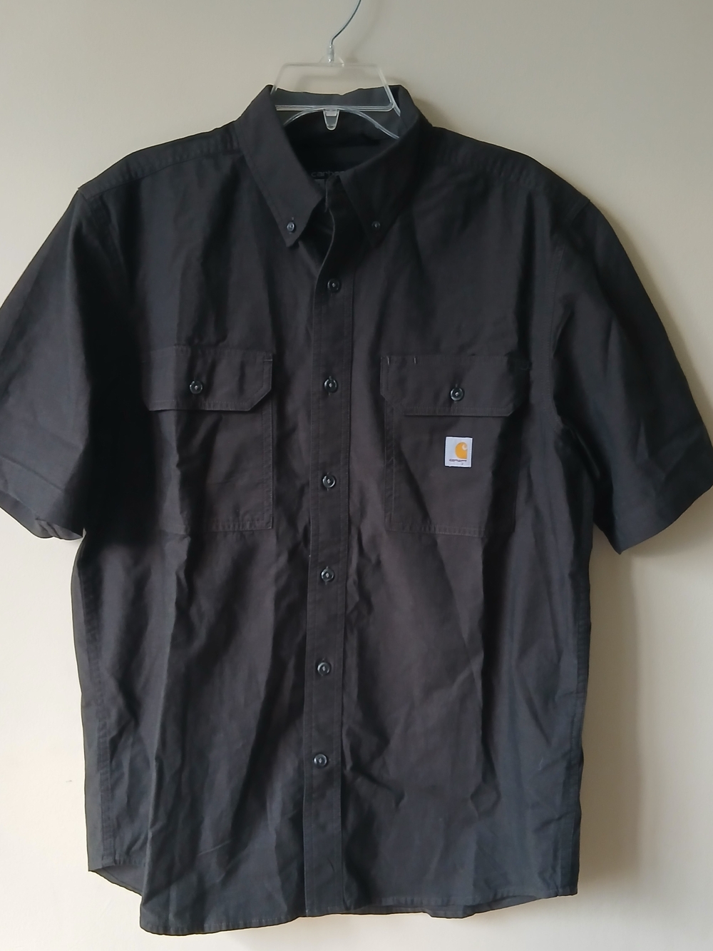 Carhartt Black Short-Sleeve Button-Down Work Shirt